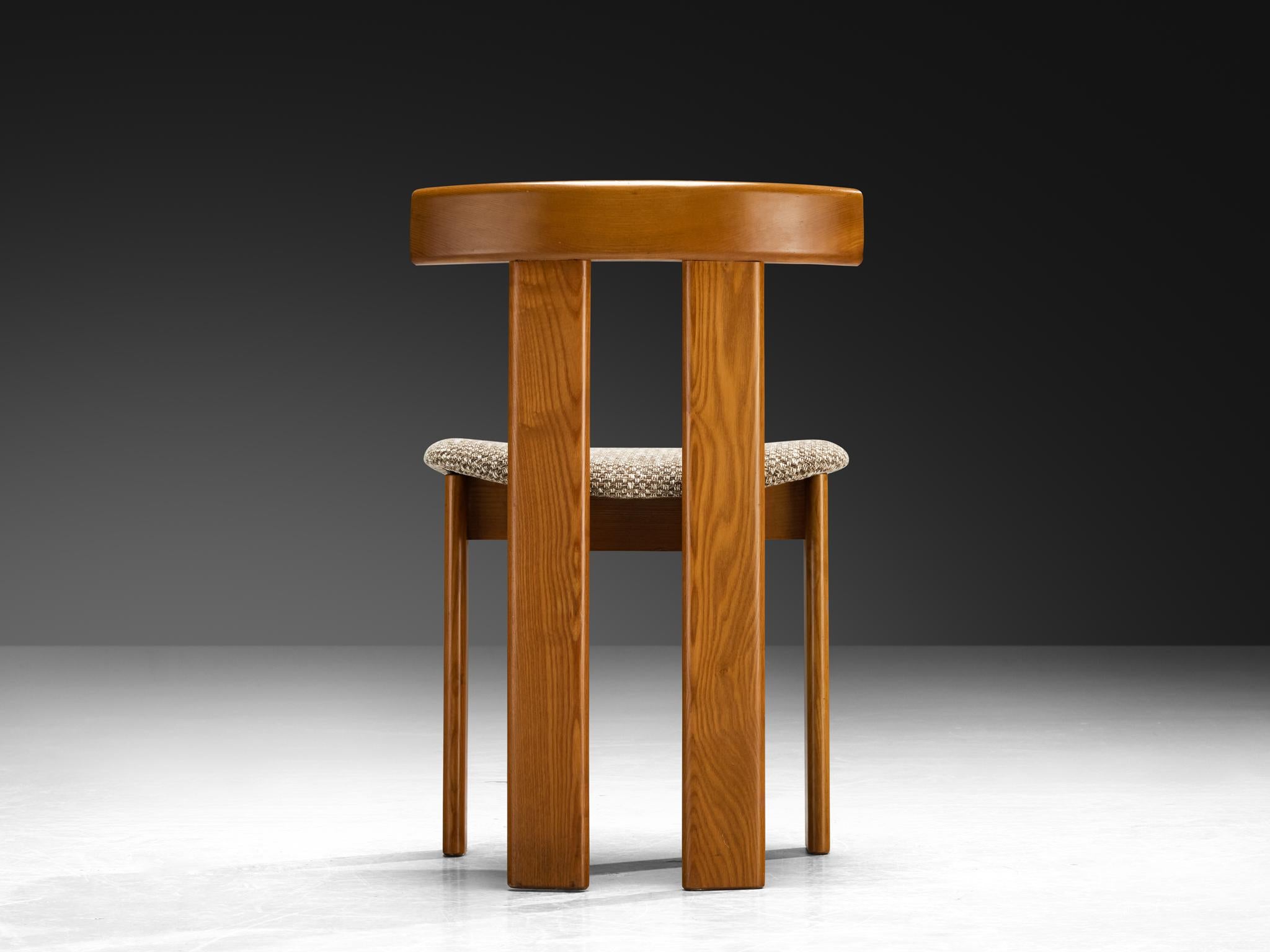 Luigi Vaghi for Former Set of Eight Dining Chairs in Ash and Woven For Sale 2