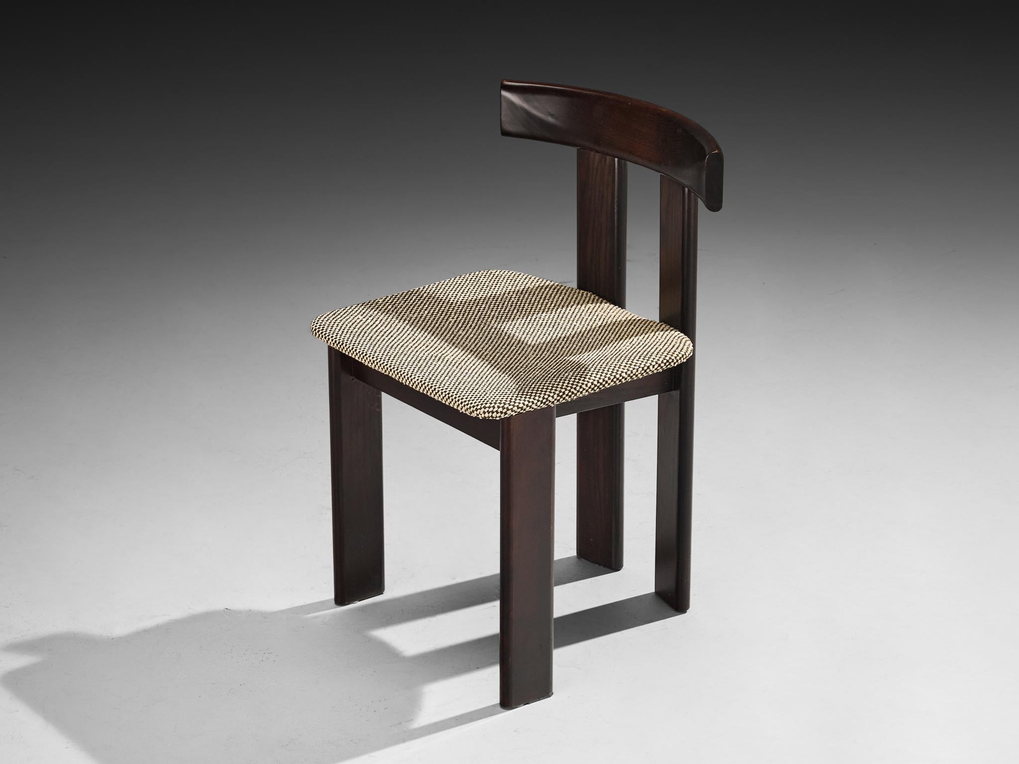 Luigi Vaghi für Former Satz von sechs Esszimmerstühlen aus Esche und gewebtem Stoff im Angebot 2