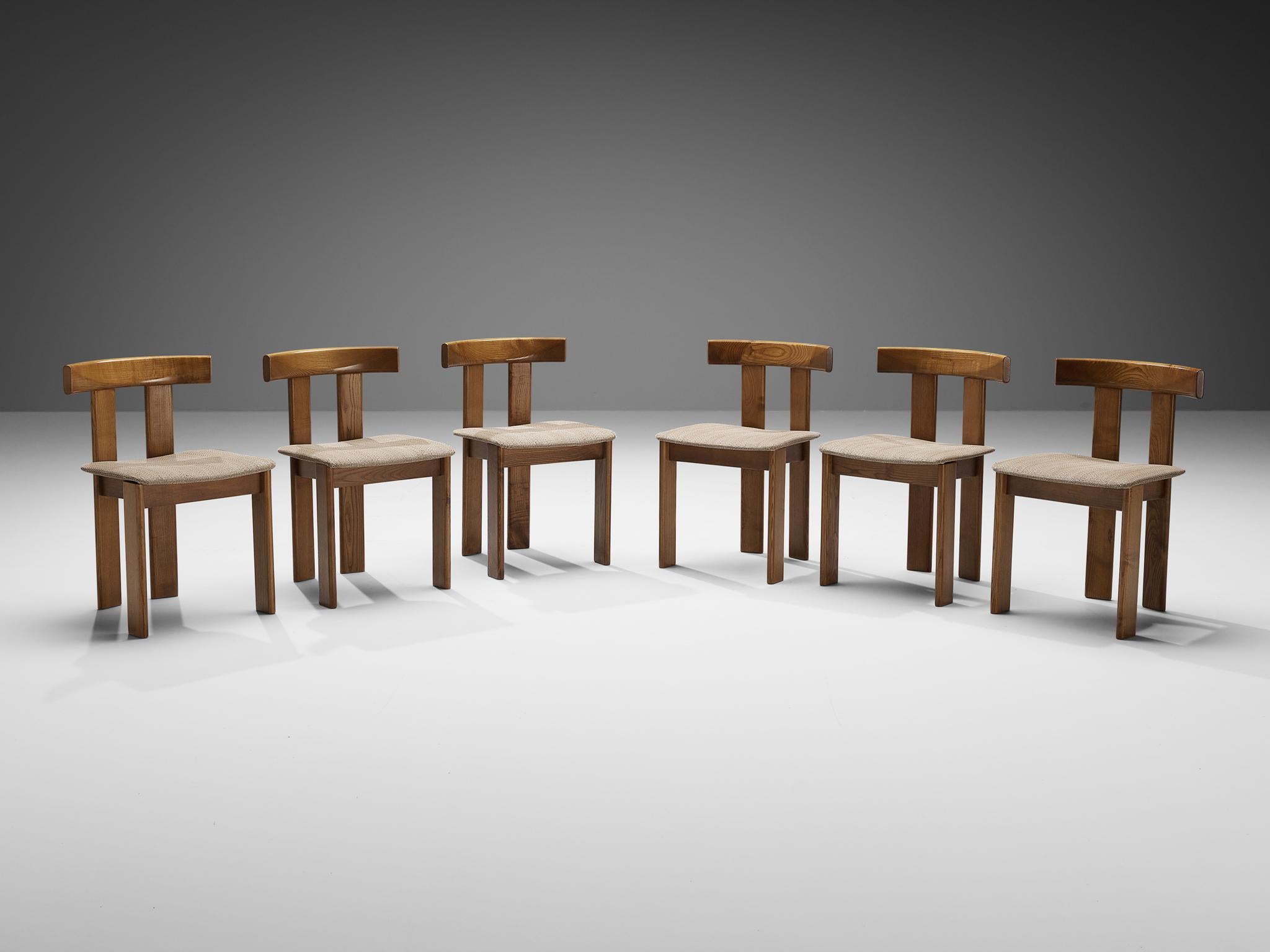 Luigi Vaghi for Former Set of Six Dining Chairs in Ash  5