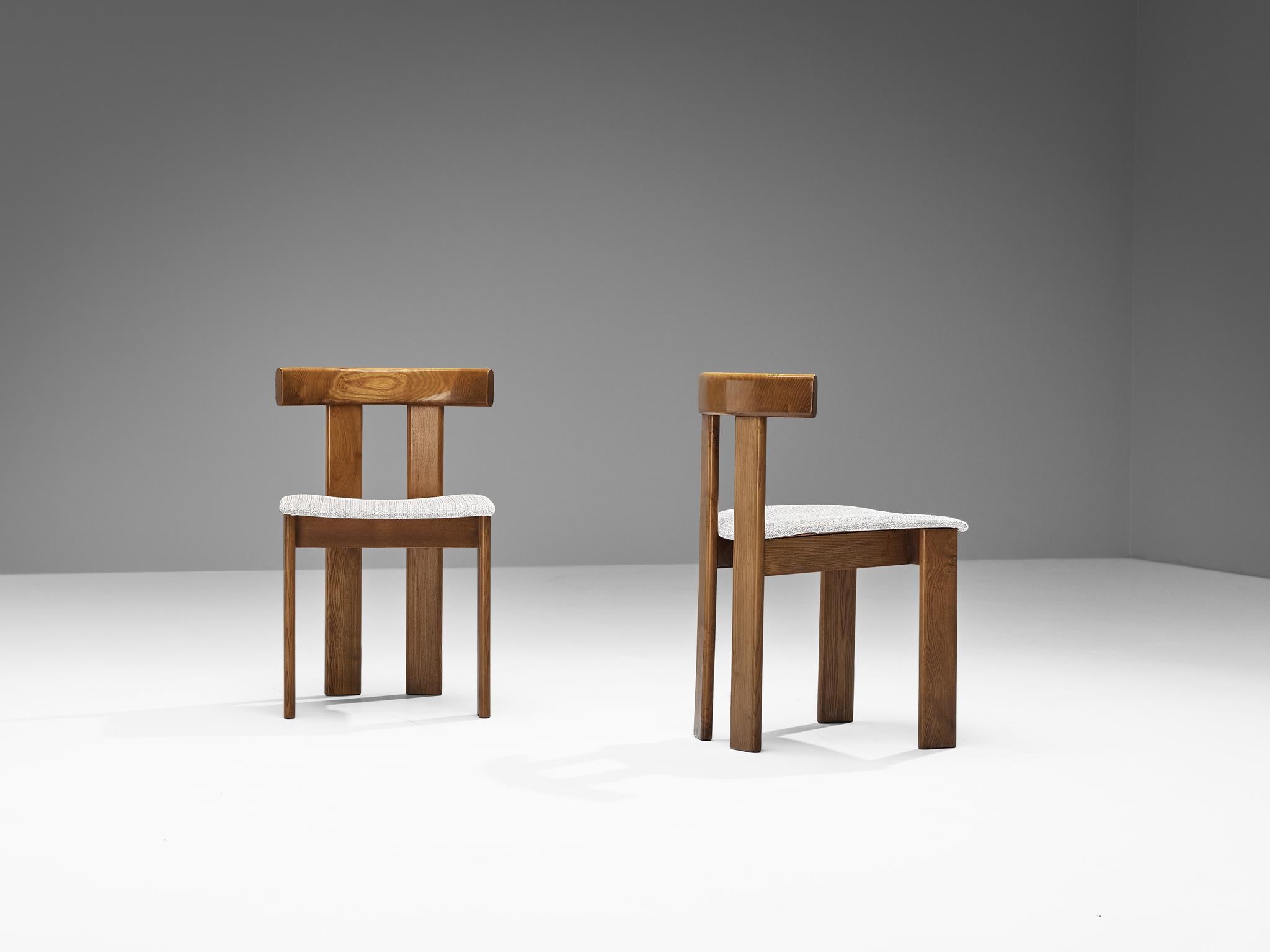 Mid-Century Modern Luigi Vaghi for Former Set of Six Dining Chairs in Ash  For Sale