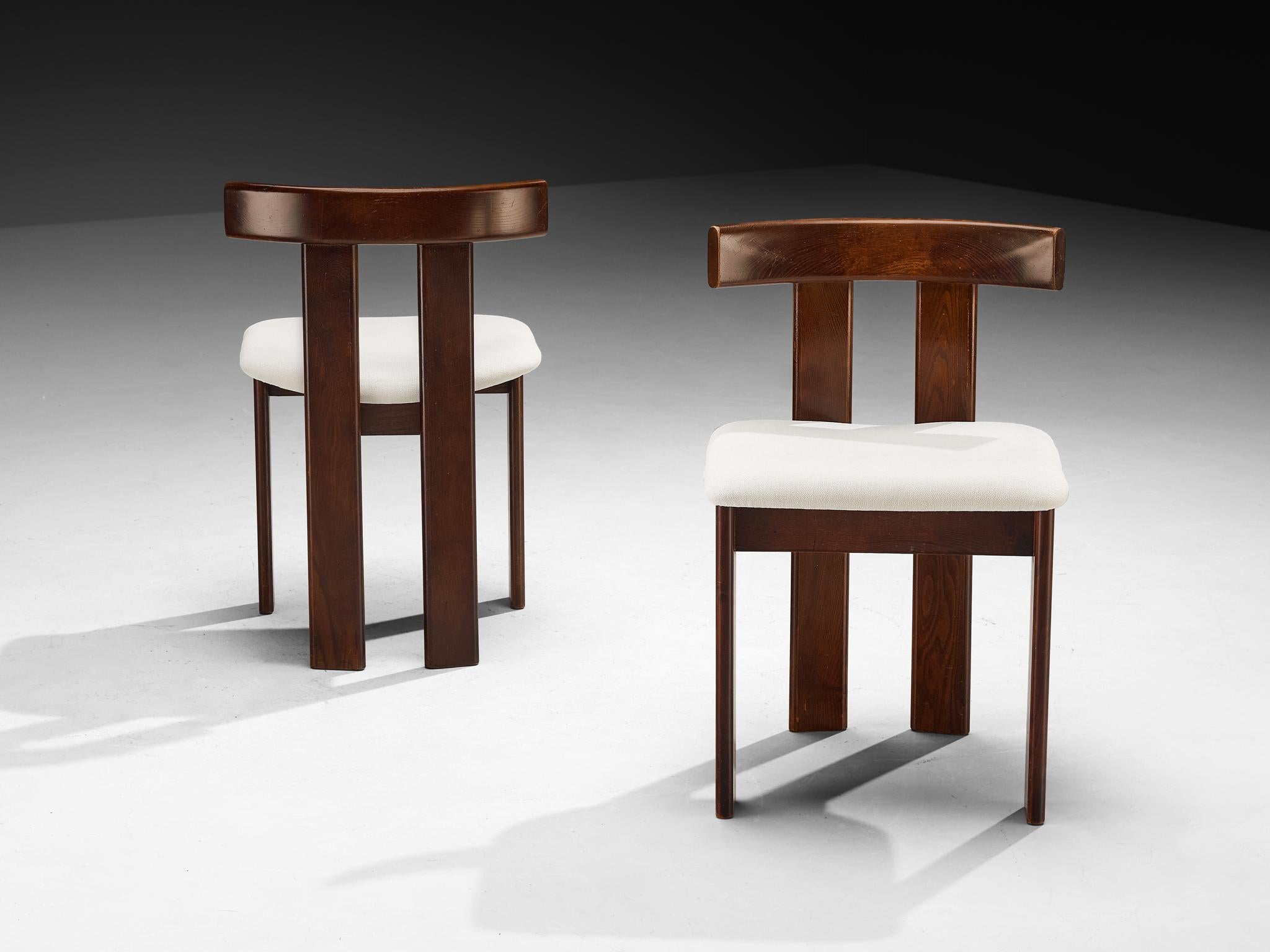 Fabric Luigi Vaghi for Former Set of Six Dining Chairs in Ash For Sale