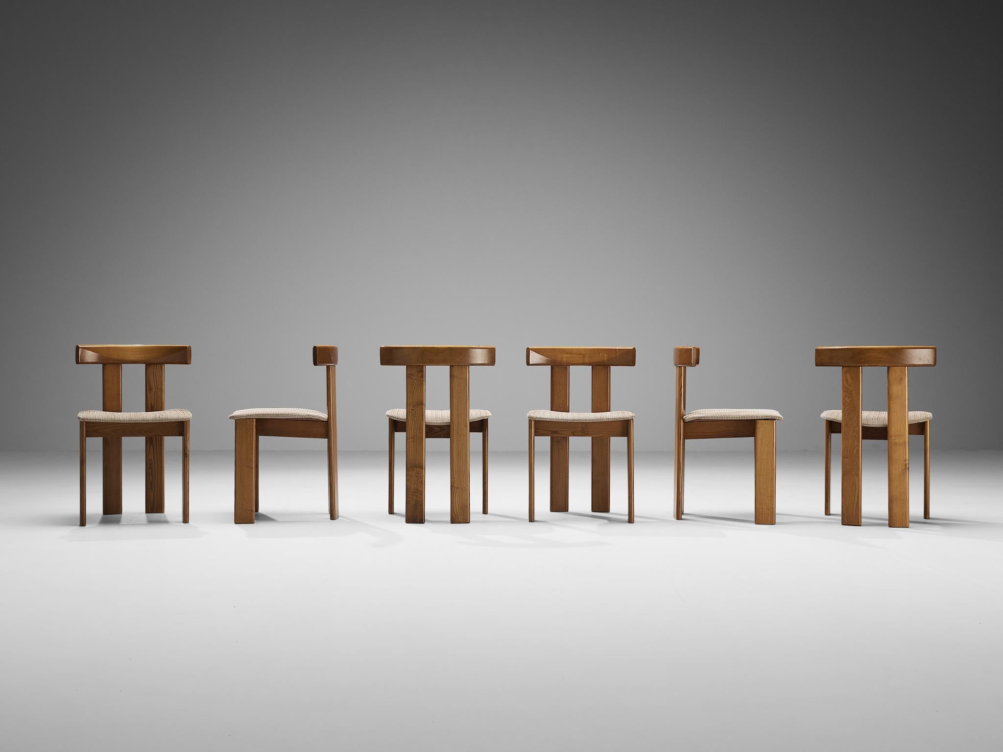 Luigi Vaghi for Former Set of Six Dining Chairs in Ash  2