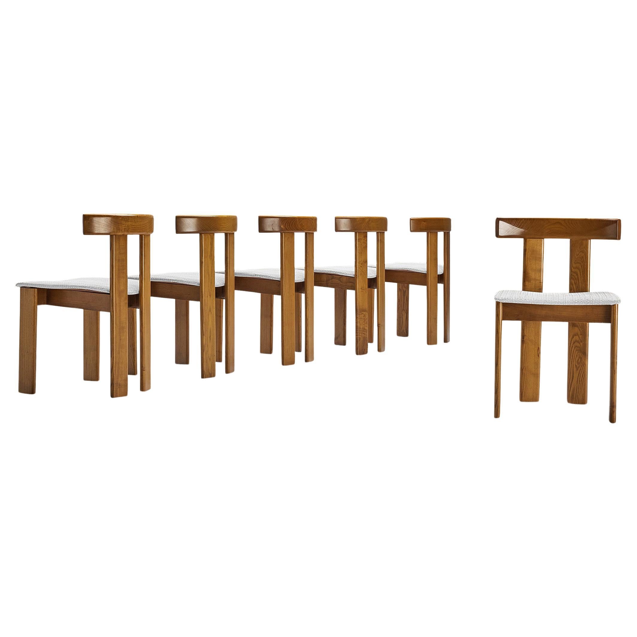 Luigi Vaghi for Former Set of Six Dining Chairs in Ash 