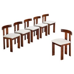 Luigi Vaghi for Former Set of Six Dining Chairs in Ash