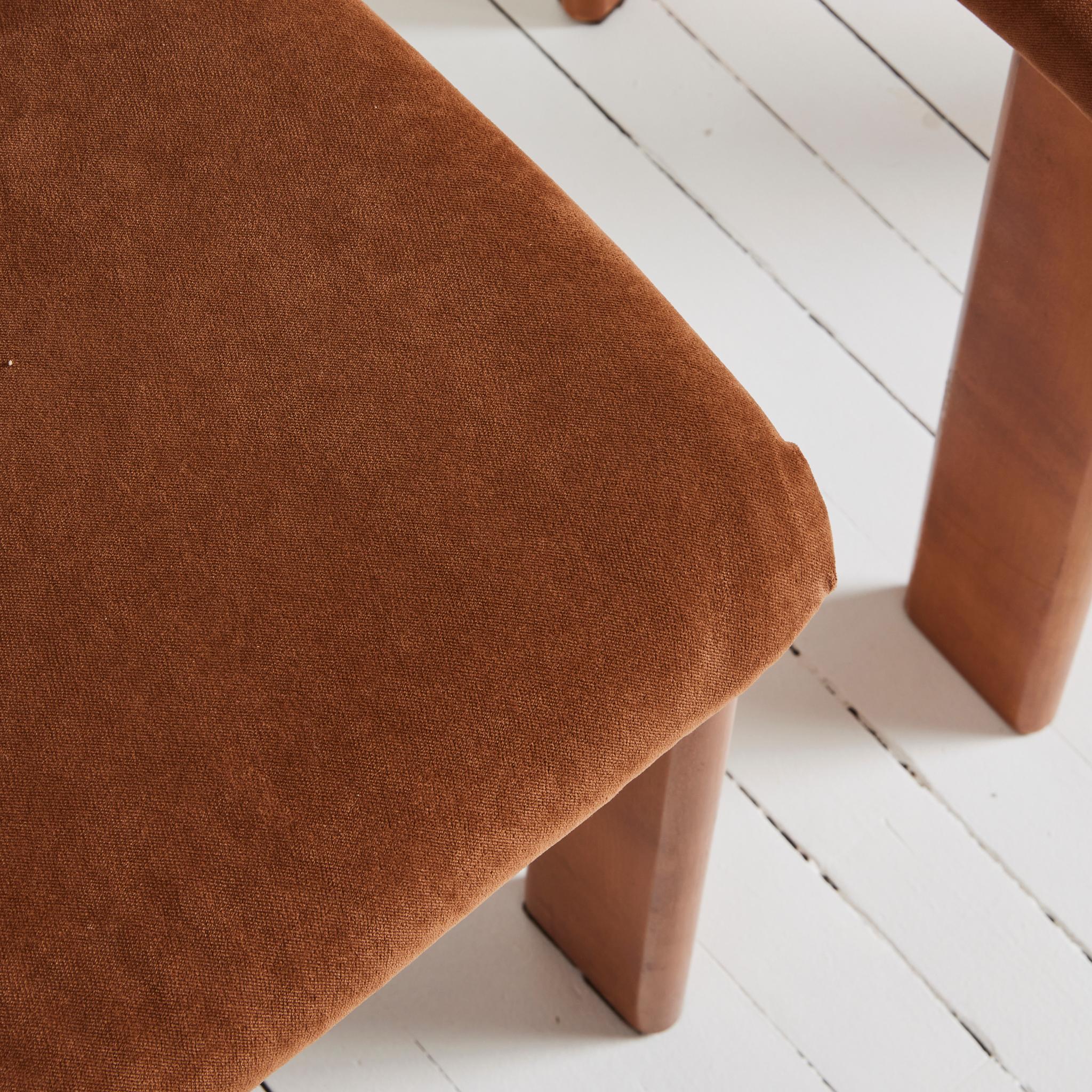 Luigi Vaghi Italian Modern Walnut Dining Chairs, 1970's, Set of 6 5