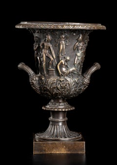 Pair Of Medici Vase Chiseled Bronze After The Antique Italian 19th Century