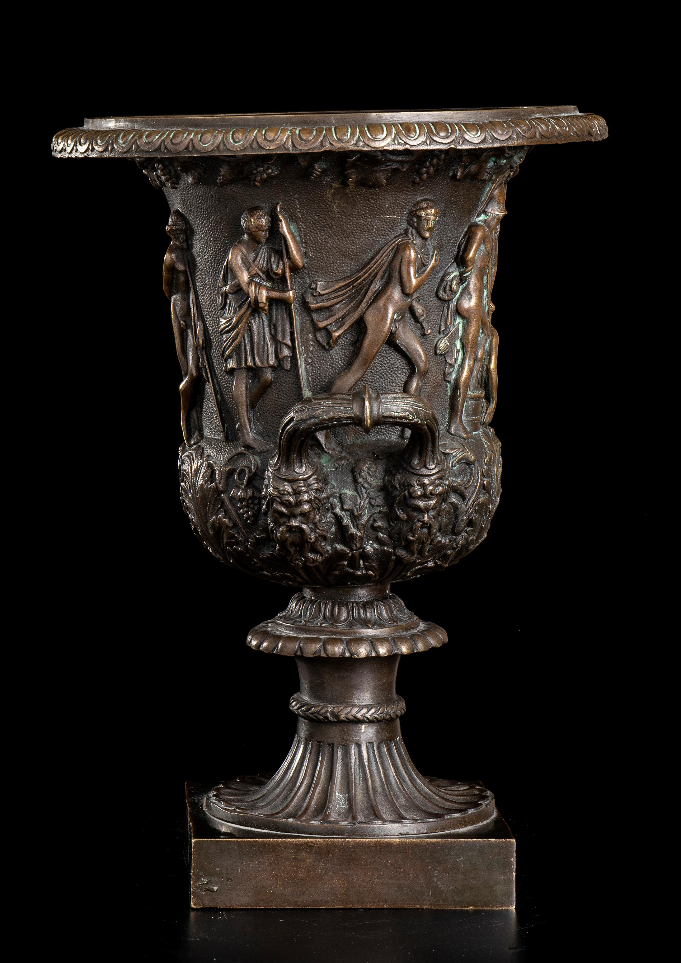 Pair Of Medici Vase Chiseled Bronze After The Antique Italian 19th Century 2