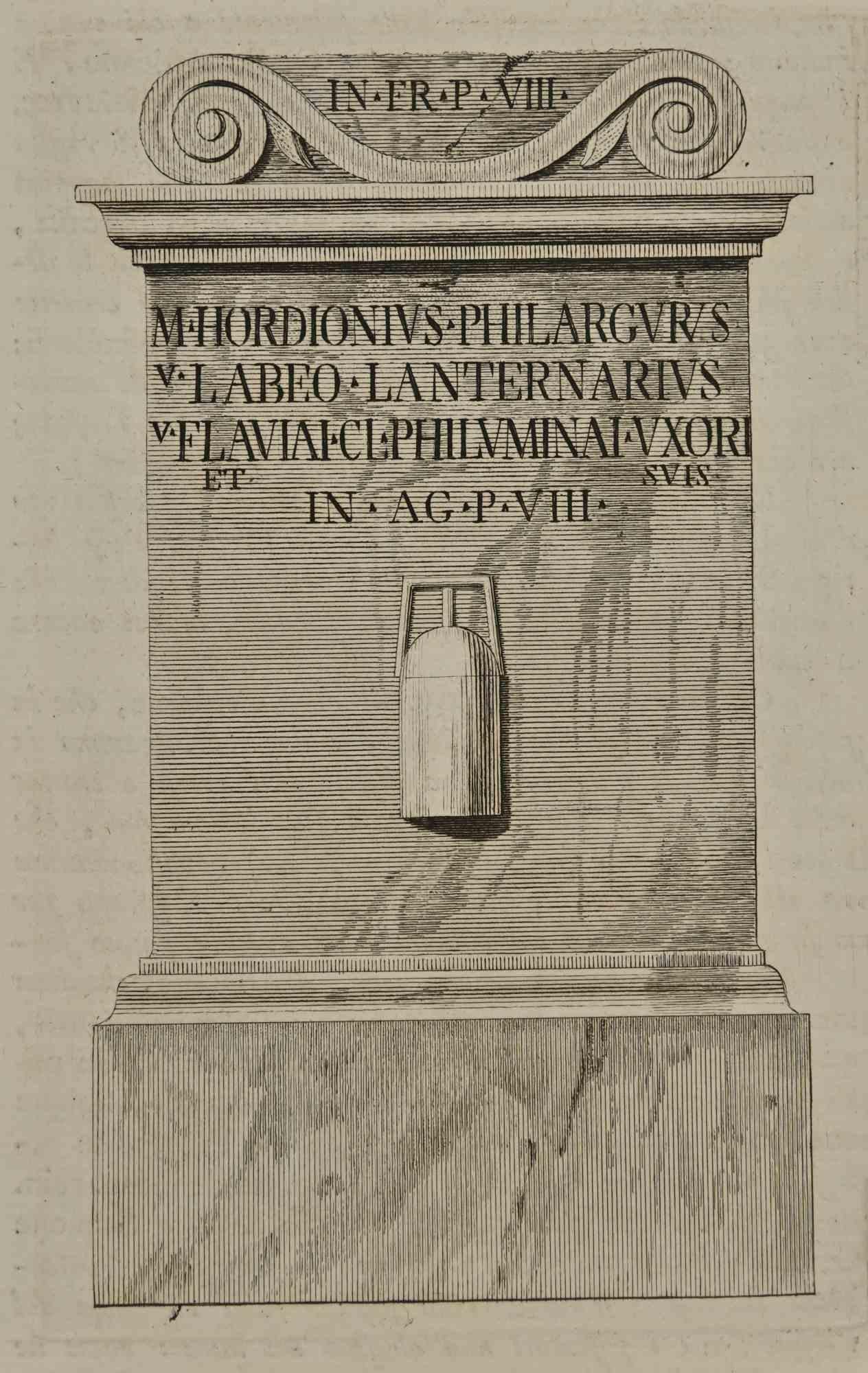 Antikes Denkmal "Antiquitäten von Herculaneum", ist eine Radierung auf Papier von Luigi Vanvitelli aus dem 18.

Signiert auf der Platte.

Gute Bedingungen bis auf die Beschilderung aufgrund der Zeit.

Die Radierung gehört zu der Druckserie