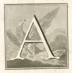 Buchstabe A – Radierung von Luigi Vanvitelli – 18. Jahrhundert