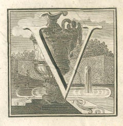 Letter A - Etching by Luigi Vanvitelli - 18th Century