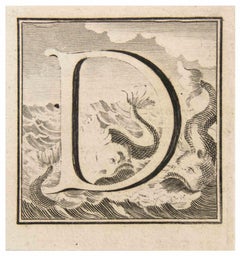 Lettera D - Acquaforte di Luigi Vanvitelli - XVIII secolo