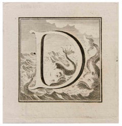 Lettera D - Acquaforte di Luigi Vanvitelli - XVIII secolo