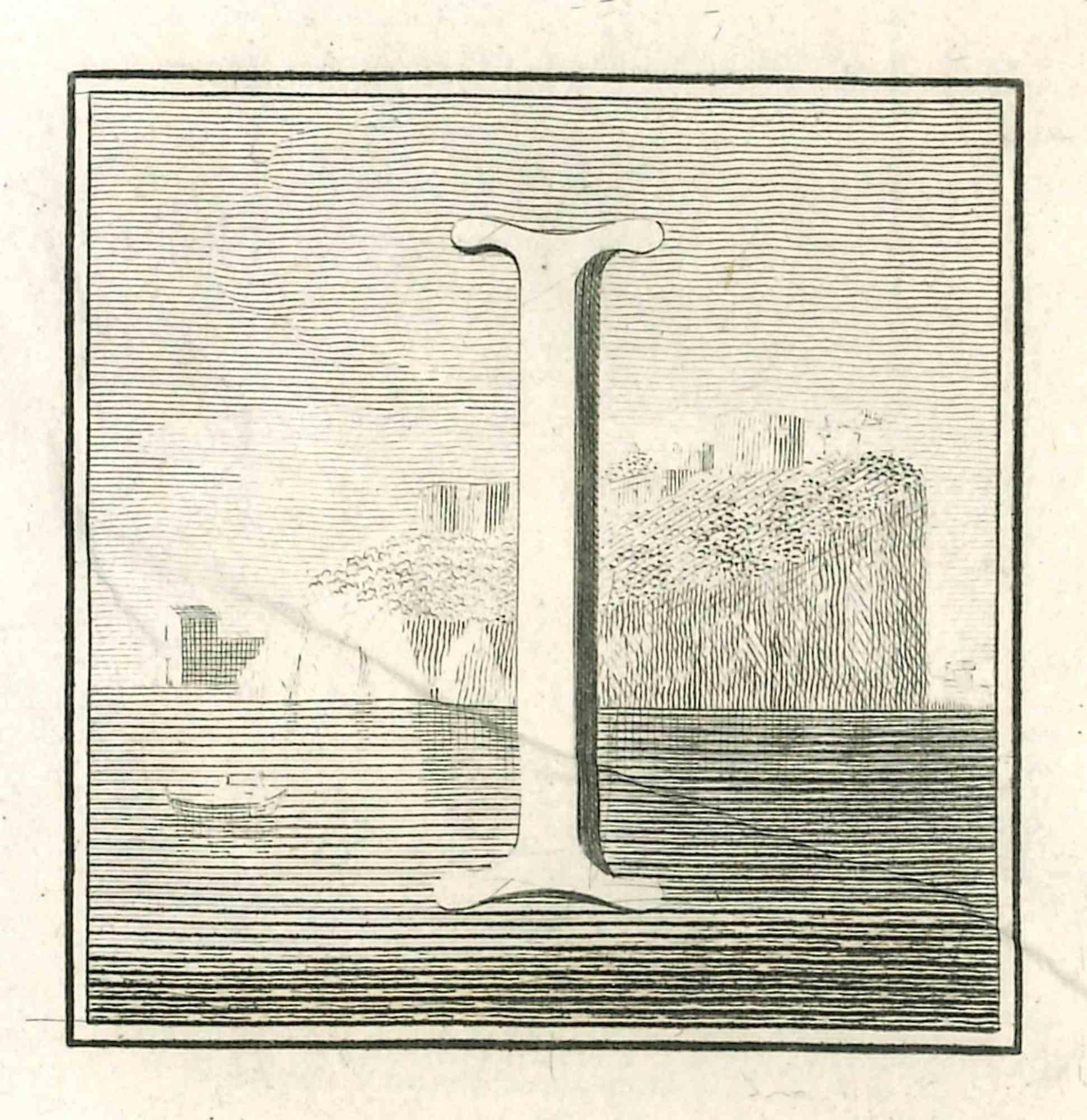 Letter I is an Etching realized by Luigi Vanvitelli.

The etching belongs to the print suite “Antiquities of Herculaneum Exposed” (original title: “Le Antichità di Ercolano Esposte”), an eight-volume volume of engravings of the finds from the