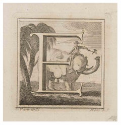 Lettera I - Acquaforte di Luigi Vanvitelli - XVIII secolo