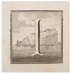 Lettera I - Acquaforte di Luigi Vanvitelli - XVIII secolo