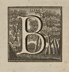 Letter of the Alphabet B - Etching by Luigi Vanvitelli - 18th Century
