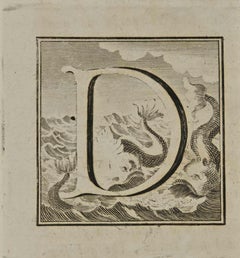 Letter of the Alphabet D - Gravure de Luigi Vanvitelli - 18ème siècle