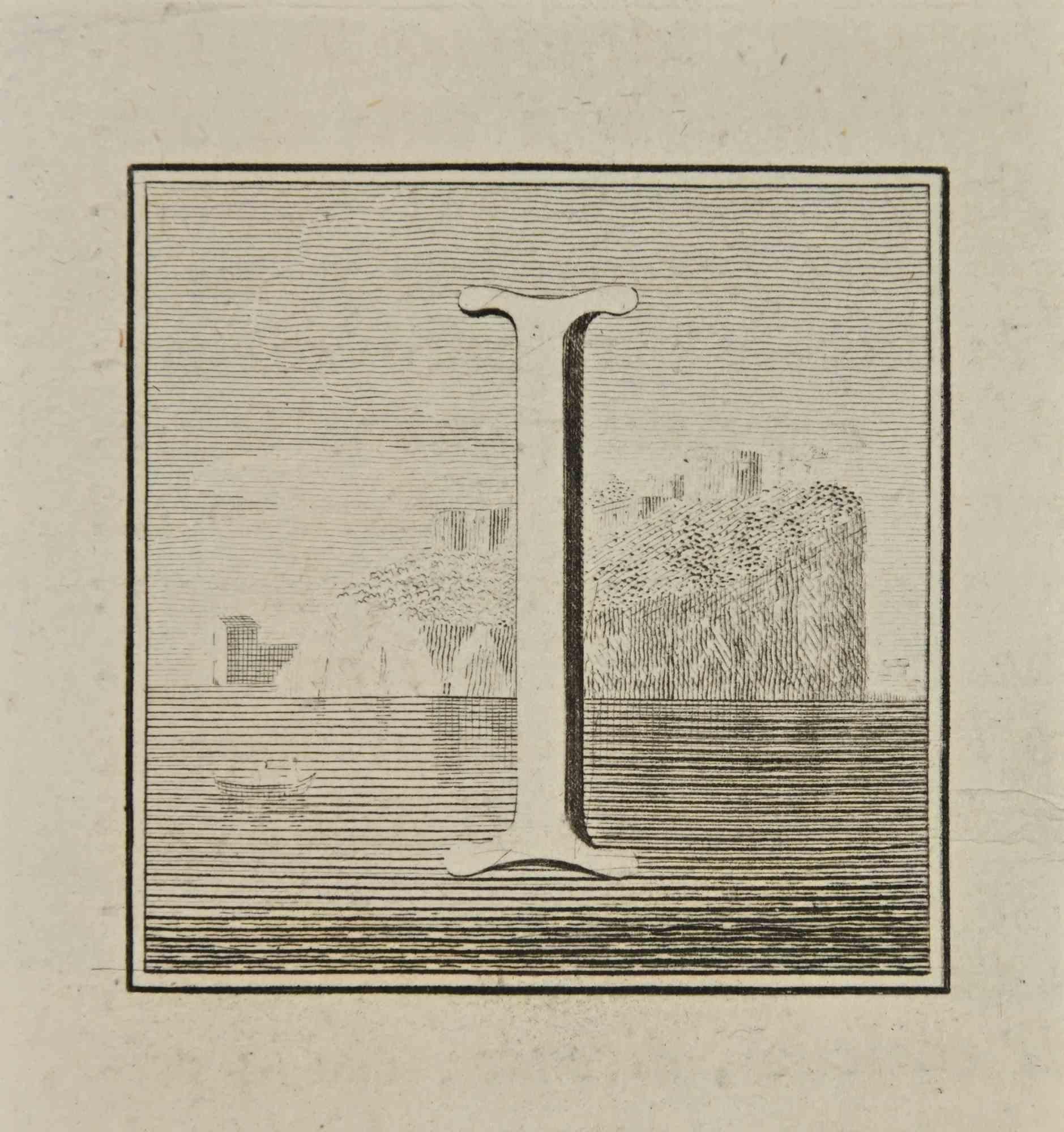 Letter of the Alphabet I,  from the series "Antiquities of Herculaneum", is an etching on paper realized by Luigi Vanvitelli in the 18th century.

Good conditions.

The etching belongs to the print suite “Antiquities of Herculaneum Exposed”
