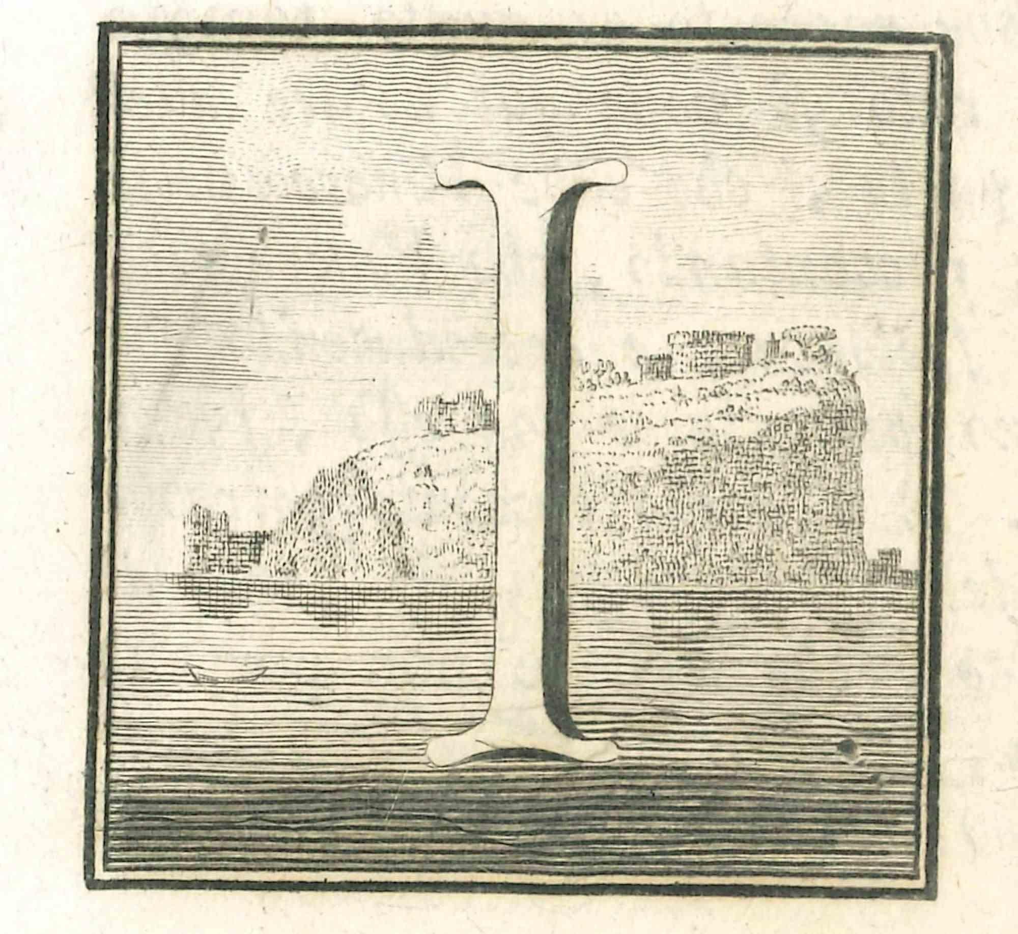 Letter of the Alphabet I,  from the series "Antiquities of Herculaneum", is an etching on paper realized by Luigi Vanvitelli in the 18th century.

Good conditions.

The etching belongs to the print suite “Antiquities of Herculaneum Exposed”
