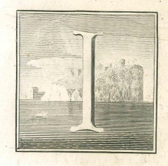 Letter of the Alphabet I - Etching by Luigi Vanvitelli - 18th Century