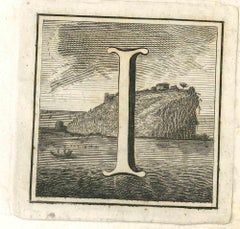 Buchstabe Alphabet I – Radierung von Luigi Vanvitelli – 18. Jahrhundert