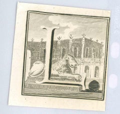 Buchstabe „L“ – Radierung von Luigi Vanvitelli – 18. Jahrhundert
