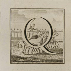 Letter of the Alphabet Q - eau-forte de Luigi Vanvitelli - 18ème siècle