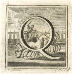 Letter of the Alphabet Q - eau-forte de Luigi Vanvitelli - 18ème siècle