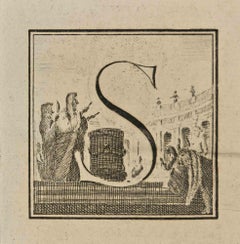 Letter of the Alphabet S - Gravure de Luigi Vanvitelli - 18ème siècle
