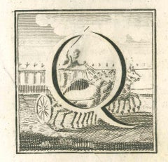 Lettre Q - Gravure de Luigi Vanvitelli - 18ème siècle