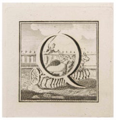 Letter Q - Etching by Luigi Vanvitelli - 18th Century
