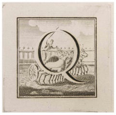 Letter Q - Etching by Luigi Vanvitelli - 18th Century