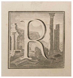 Lettera R - Acquaforte di Luigi Vanvitelli - XVIII secolo
