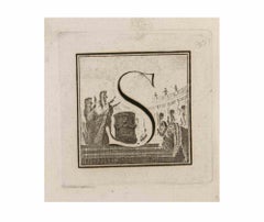 Lettera S - Acquaforte di Luigi Vanvitelli - XVIII secolo