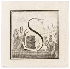 Letter S - Etching by Luigi Vanvitelli - 18th Century