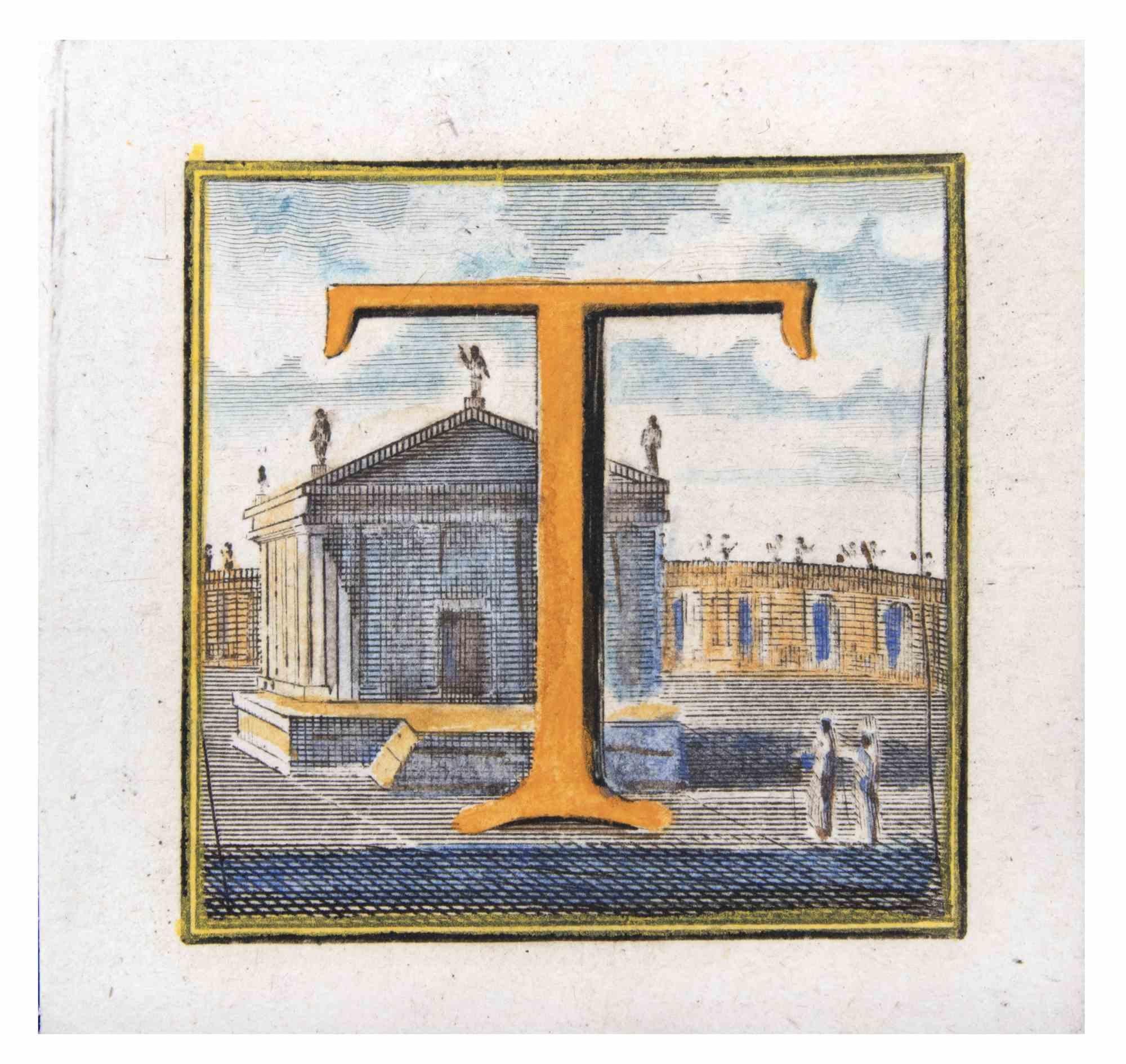 La lettre AT&T est une gravure réalisée par Luigi Vanvitelli, artiste du XVIIIe siècle.

Bonnes conditions.

La gravure appartient à la suite d'estampes "Antiquités d'Herculanum exposées" (titre original : "Le Antichità di Ercolano Esposte"), un