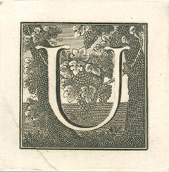 Letter U - Etching by Luigi Vanvitelli - 18th Century