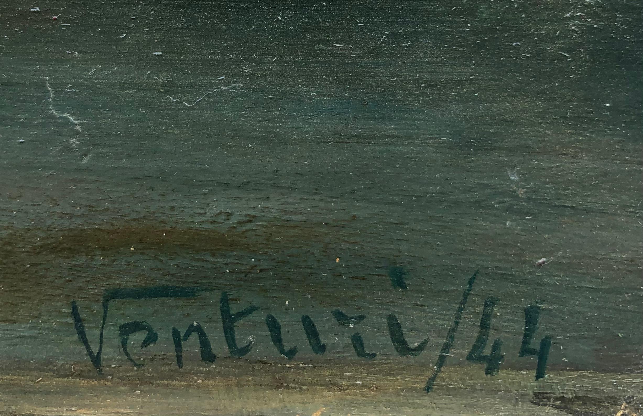 Natura morta con rape e cavoli - Painting Moderno di Luigi Venturi