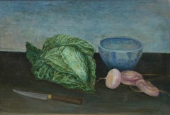 Still life with turnips and cabbage