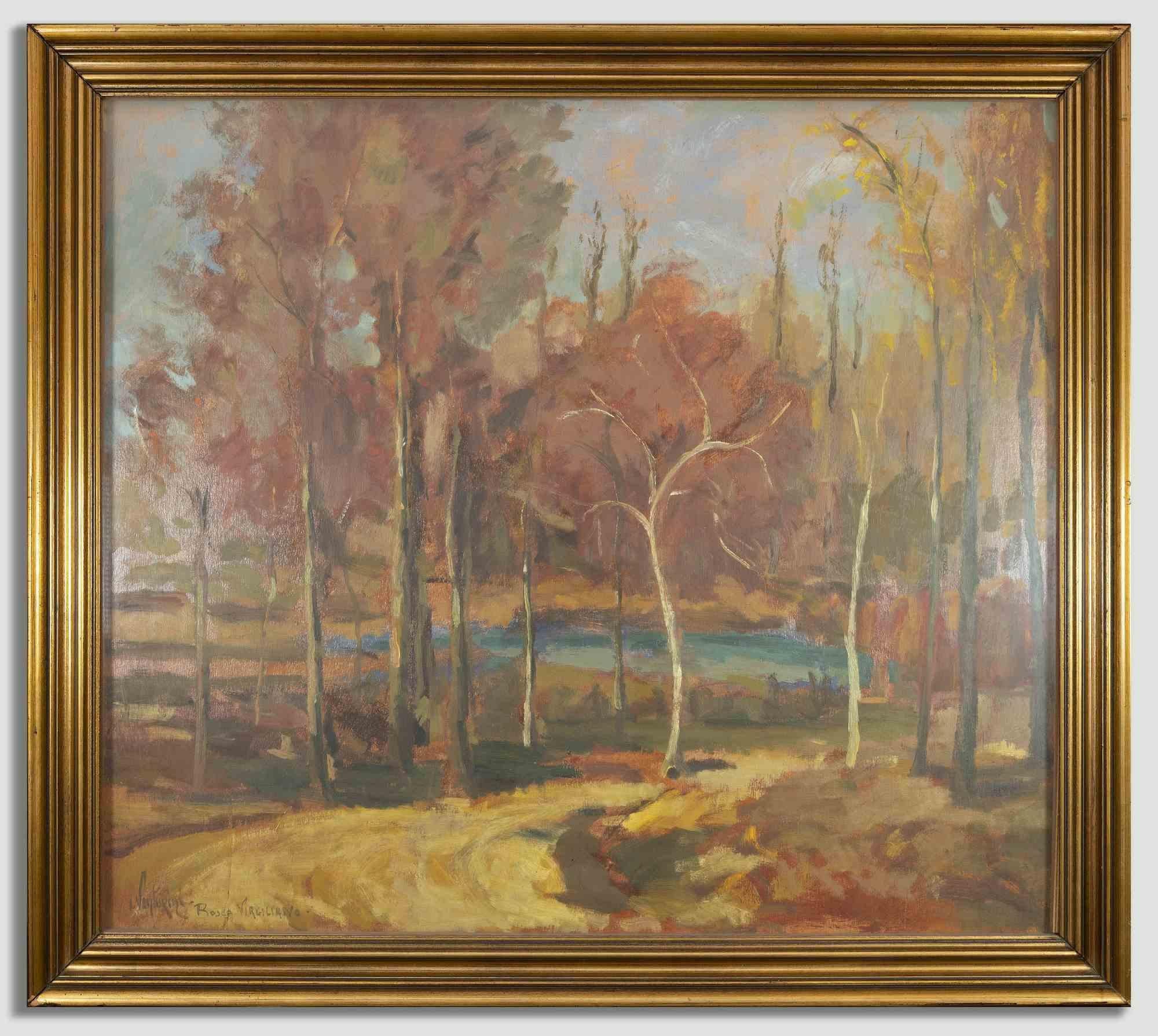 Virgilian Wood - Oil Painting by Luigi Venturini- 1960s