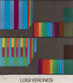 Composizione astratta - Litografia di Luigi Veronesi - 1976