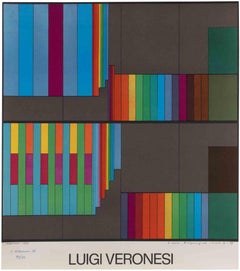 Abstrakte Komposition - Lithographie von Luigi Veronesi - 1976