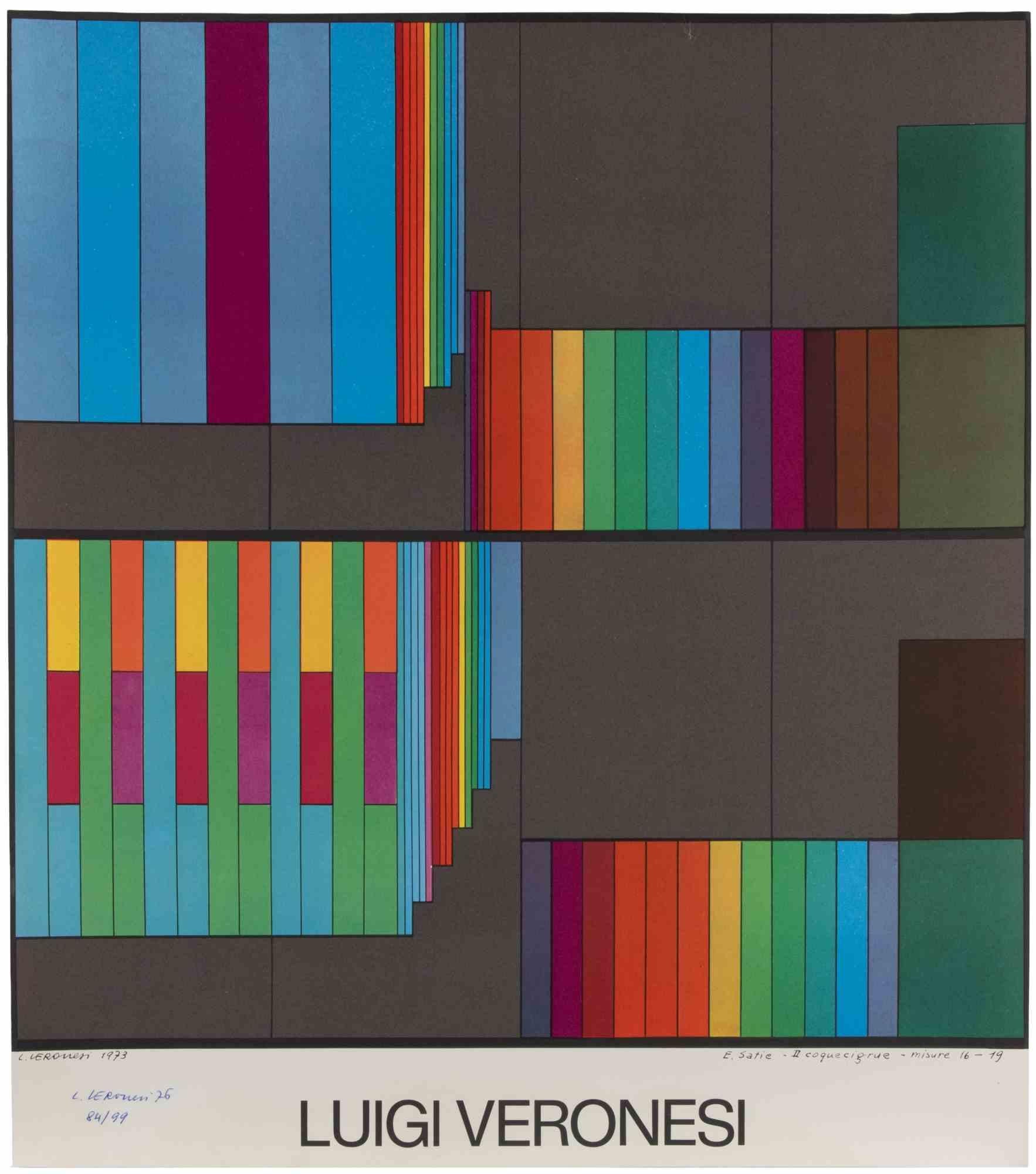 Abstrakte Komposition ist eine Lithographie, die in den 1970er Jahren von Luigi Veronesi realisiert wurde.

Handsigniert unten links.

Nummerierte Auflage von 99 Stück.

In sehr gutem Zustand.

Das Kunstwerk stellt eine poetische Schöpfung mit
