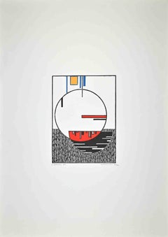 Raumteiler mit Paraventdruck von Luigi Veronesi – 1980