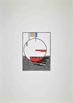 Construction -  Impression sérigraphie de Luigi Veronesi - 1980