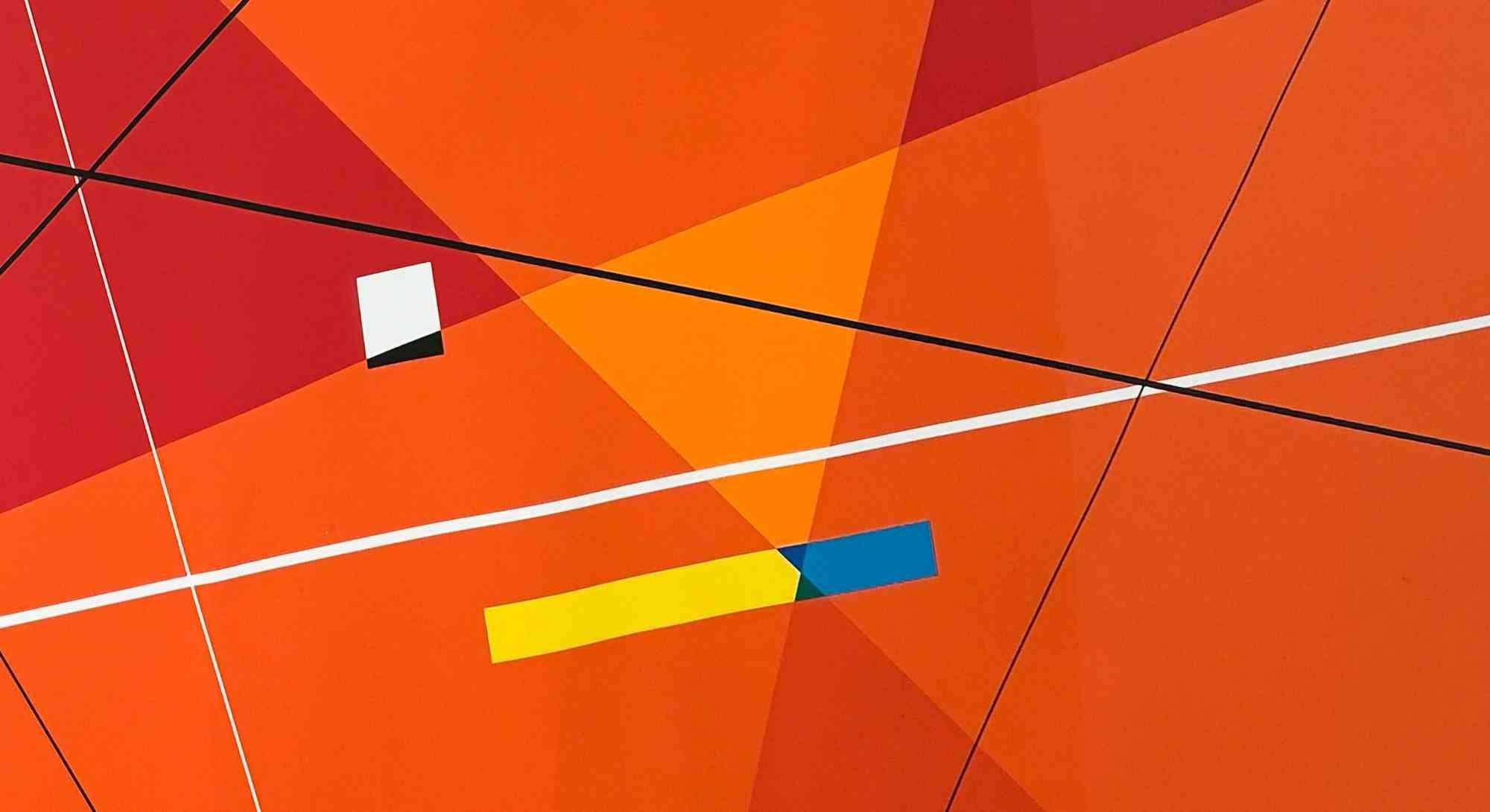 Costruzione Arancio - Litografia di Luigi Veronesi - 1989 in vendita 1