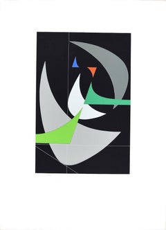 Crescent Moon  - Original Screen Print by Luigi Veronesi - 1970/76