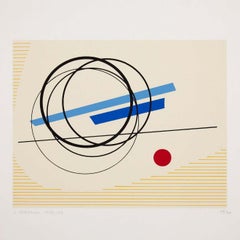 Sérigraphie d'art abstrait minimaliste signée Luigi Veronesi, 1976