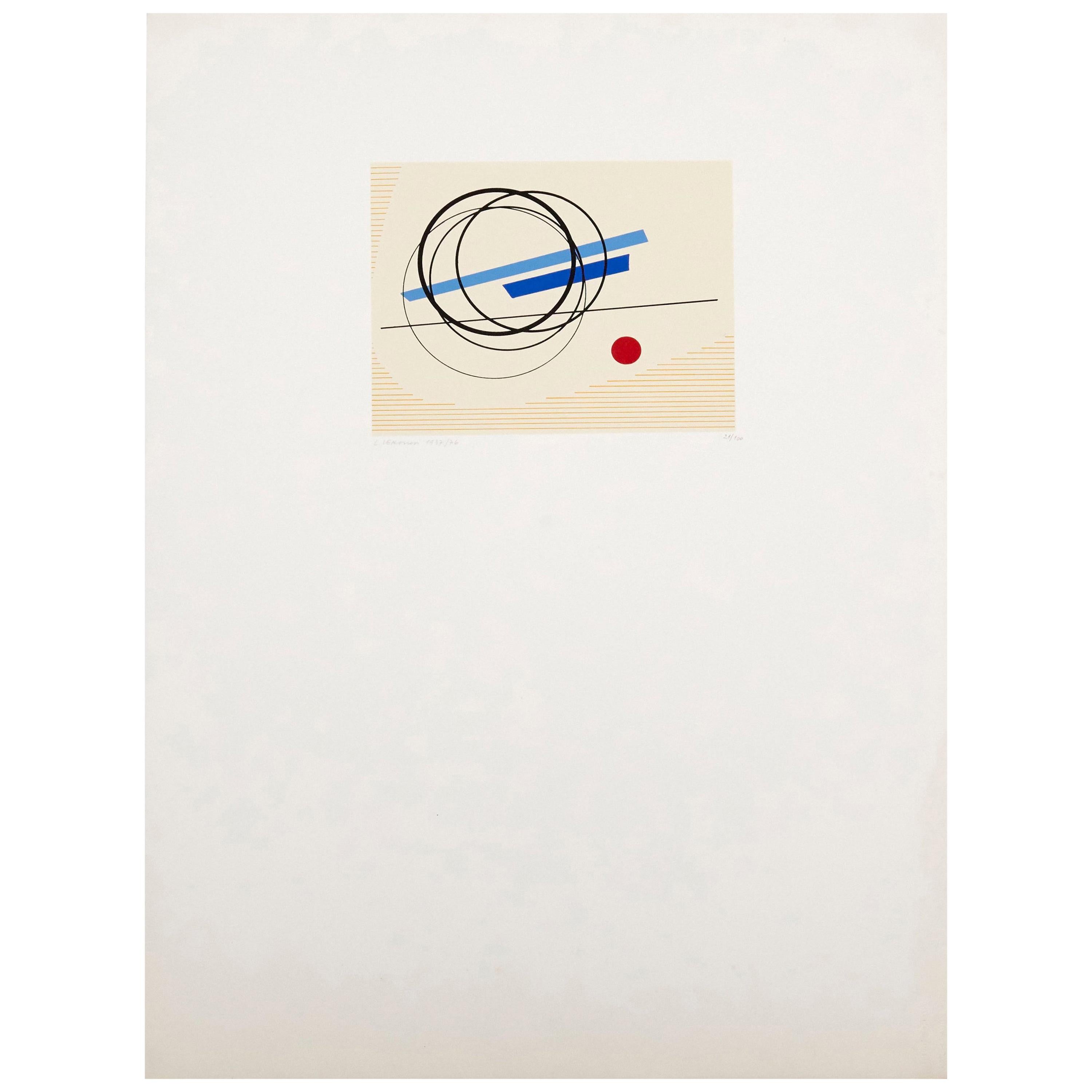 Luigi Veronesi Abstract Art Minimalist Signed Serigraph, 1976