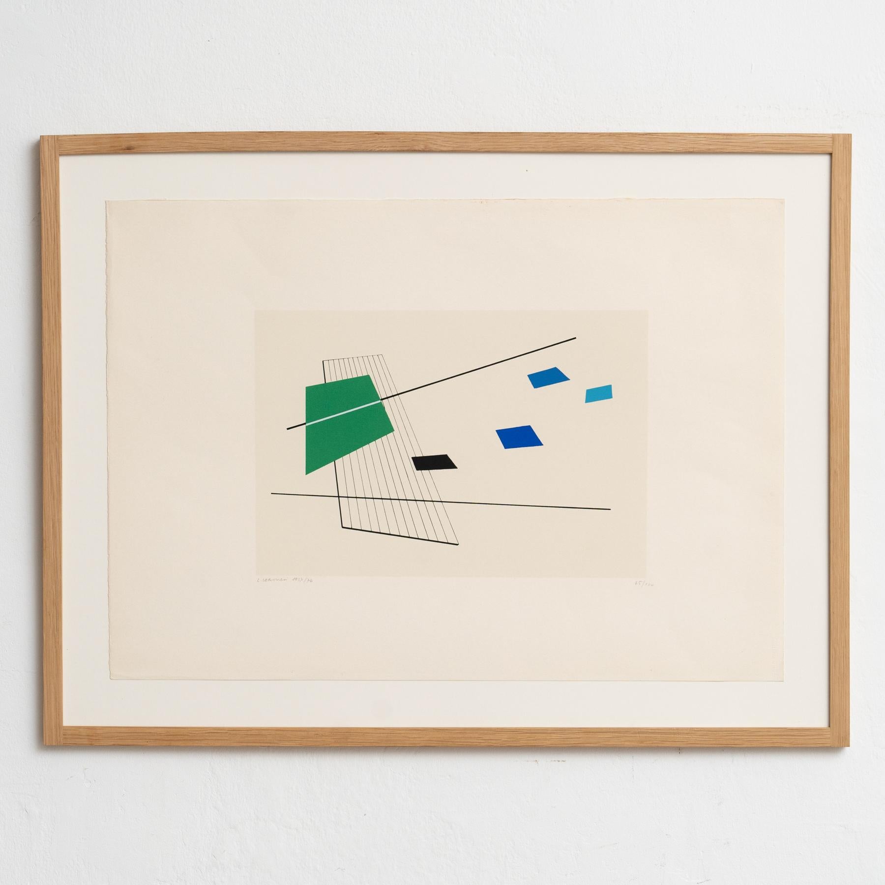 Mid-Century moderno Luigi Veronesi Serigrafia senza titolo firmata e numerata a mano, 1976 in vendita